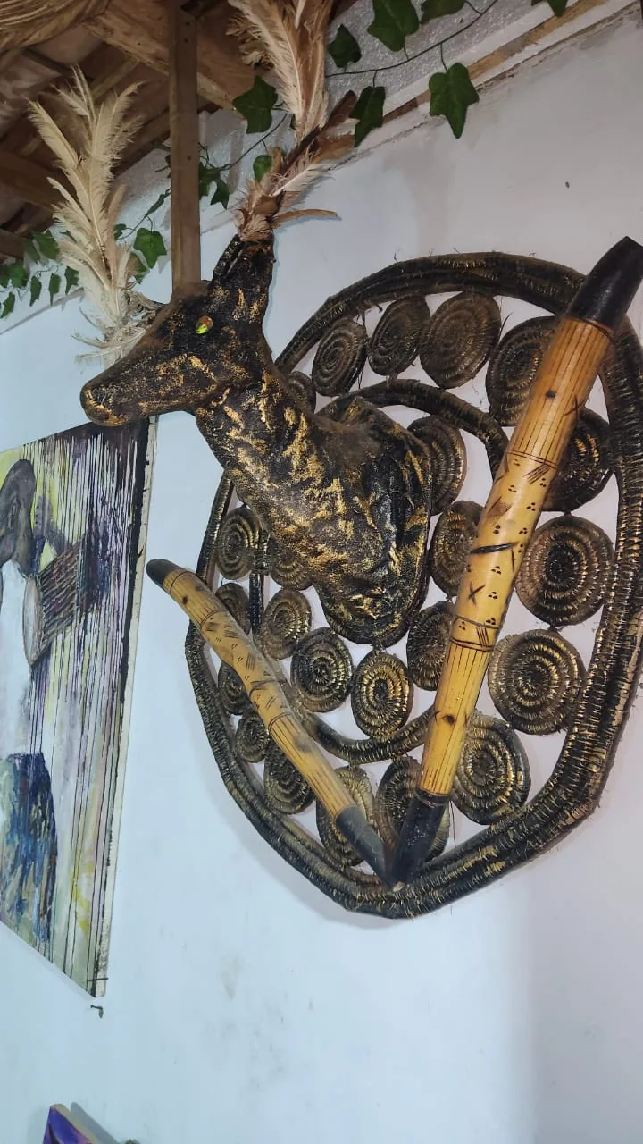 Outdoor sculptures and gallery environment