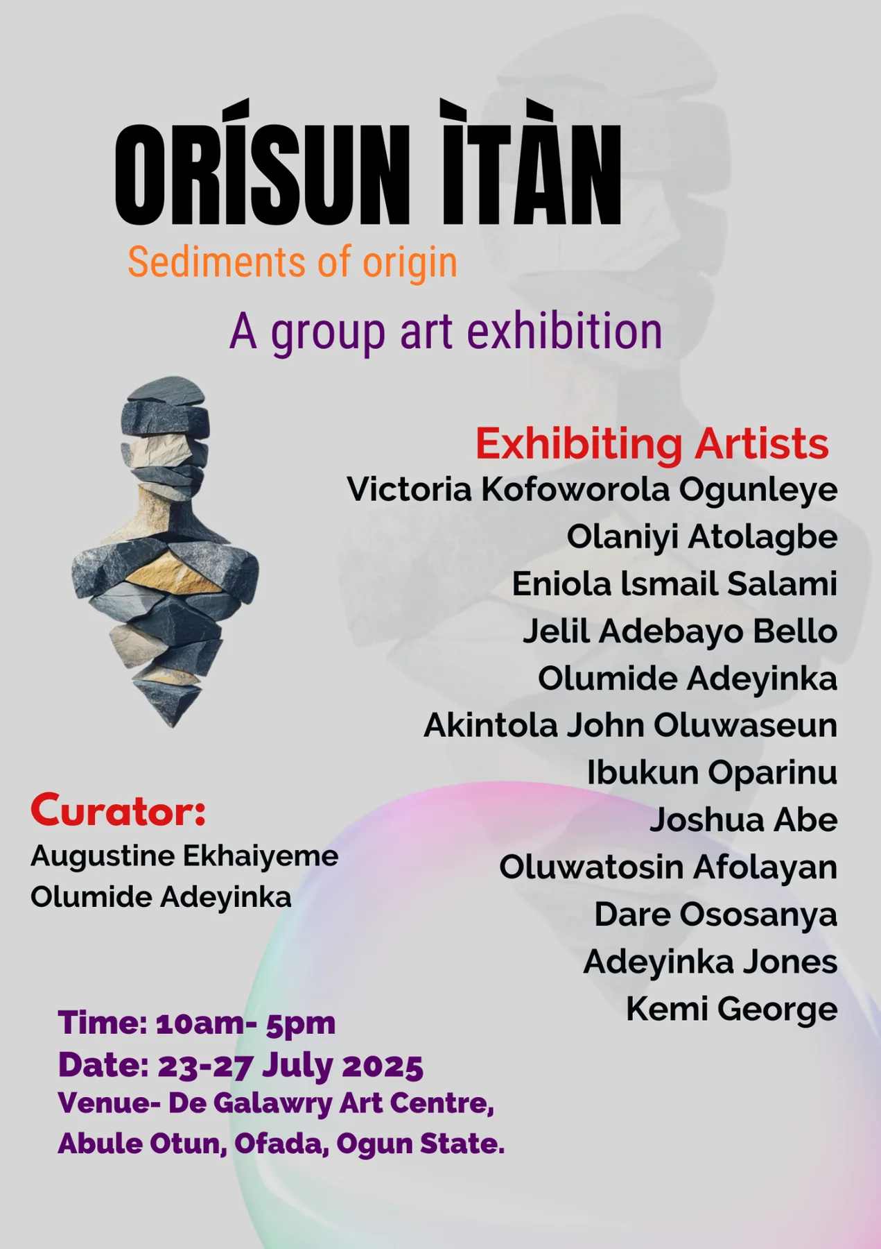 Orísun Ìtàn: Sediments of Origin exhibition poster
